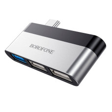Перехідник BOROFONE DH1 Type-C(Male) - USB3.0+2*USB2.0, Black, Box