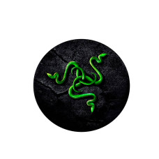 Килимок 220*220 мм тканинний RAZER 11 з боковою прошивкою (круглий), товщина 3 мм, колір Black/Green, Пакет