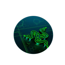 Килимок 220*220 мм тканинний RAZER 10 з боковою прошивкою (круглий), товщина 3 мм, колір Black/Green, Пакет
