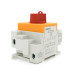 Поворотний вимикач з фіксатором, YRO YRDS1DB/N32/4, під DIN рейку, 1000V, 32A, 4P, Grey/Orange