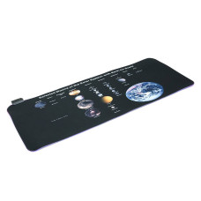 Килимок 300*800 для миші "Planets scales" тканинний з боковою прошивкою, товщина 3 мм, RGB підсвічування, живлення USB 1,8 м, Color Box