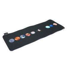 Килимок 300*800 для миші "Planets marbles" тканинний з боковою прошивкою, товщина 3 мм, RGB підсвічування, живлення USB 1,8 м, Color Box