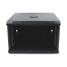 Шафа Merlion 6U, 600*350*367 (Ш*Г*В) мм загартоване скло, чорна, сталь 1,2мм, із замком (у розібраному вигляді!!!), Black