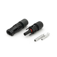 Коннектор MC4 YRO DC 1000V, 30A, луджений-мідний під затискач, U-подібний, під перетин 2.5-6мм², вогнестійкість UL94-VO, IP67, Q2000 Black