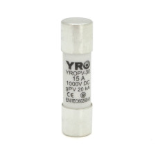 Плавкий запобіжник YROPV-30, 15A, 1000Vdc, 10×38mm, постійна напруга, 10 штук в упаковці, ціна за 1 штуку