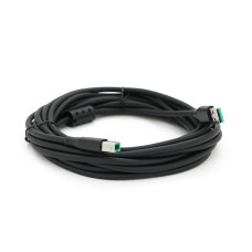 Кабель USB 2.0 VegGieg AM/BM, 5.0m, 1 ферит, Black, Q120
