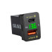 АЗУ FPUV-G, PD+QC3.0, Type-C: 30W, 5V-3A/9V-3A/12V-2.5A, USB: 18W, 5V-3.4A/9V-2A/12V-1.5A, 33x23mm, LED Green, Black