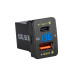 АЗУ FPUV-B, PD+QC3.0, Type-C: 30W, 5V-3A/9V-3A/12V-2.5A, USB: 18W, 5V-3.4A/9V-2A/12V-1.5A, 33x23mm, LED Blue, Black