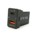 АЗУ FPUV-B, PD+QC3.0, Type-C: 30W, 5V-3A/9V-3A/12V-2.5A, USB: 18W, 5V-3.4A/9V-2A/12V-1.5A, 33x23mm, LED Blue, Black