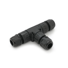 Кабельний T-розгалужувач EW-P20T-3P, під кабель 5-9 мм, 16A, 450V, Black