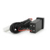 АЗУ врізне 60W-D01T03-С, PD+QC, Type-C: 30W, USB: 30W, LED підсвічування, комплект дротів з роз'ємами, 33x22х58mm, Black