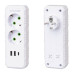 Розетка трійник із заземленням F103-White, 2 розетки+2USB+1Type-C, 2500W, 10A, 110-250V~Max, Blister