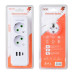 Розетка трійник із заземленням F103-White, 2 розетки+2USB+1Type-C, 2500W, 10A, 110-250V~Max, Blister