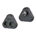 Розетка трійник із заземленням F202-Black, 2 розетки+3USB(1А), 2500W, 10A, 110-250V~Max, Blister