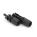 Коннектор MC4 Risin, 1500V, 50A, луджений-мідний під затискач, трубчастий, під перетин 2.5-6мм², 0.5мом, вогнестійкість UL94-VO, IP68 Q500 Black