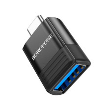 Перехідник Borofone BV18 USB3.0(F) => Type-C(M), Black, Blister