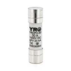 Плавкий запобіжник YROPV-30, 30A, 1000Vdc, 10×38mm, постійна напруга, 10 штук в упаковці, ціна за 1 штуку
