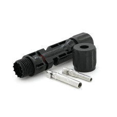 Коннектор MC4 V-TAC, 1000V, 30A, луджений-мідний під затискач, U-подібний, під перетин 2,5-6 мм², <0,35 мом, IP67, -40 ℃ ~ 85 ℃, для монтажу сонячних систем, Black