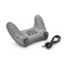 Геймпад Brazzers S8-P бездротовий для PS4 Wireless DOUBLE-motor vibration 4, роз'єм для навушників, LED light bar, Silver, 3.7V, 600mAh, Blister-box