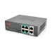 4х портовий PoE комутатор з автоперезапуском ONV-H1064PSD, 4хРоЕ 100 Мбіт + 2хUplink 100 Мбіт до 250м, IEEE802.3af/at, загальна потужність 65Вт