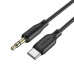 Кабель Borofone BL18 Jack 3.5mm(M) =>Type-C(M), 1м, Black, Box