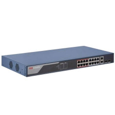 16 портів керований POE комутатор Hikvision DS-3E1318P-EI(B) , 16x (100Мбіт/с)PoE + 2xBase-T(1000Мбіт/с) +2xSFP(1000Мбіт/с)