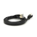 Патч-корд литий плоский WEEPDA, UTP, RJ45, Cat.7, 1m, Cu, чорний