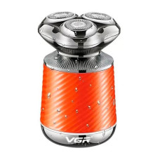Електробритва VGR V-391 ORANGE, 3 насадки, IPX7, LED display, Box