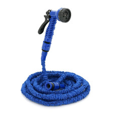 Шланг Садовий KY-150B, 5-15м/50ft, + розпилювач, насадка на кран, Blue, Box