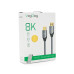 Кабель VEGGIEG V-H401 HDMI-HDMI 8K Premium, 1.0m, круглий, обплетення, Silver, конектор Black-Silver, Box