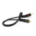 Кабель RCA (мама) => 2хRCA (тато), CU, круглий, Black, 0,2 м, (Пакет) Q250
