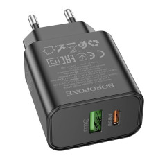 СЗУ BOROFONE BA88A, PD20W+Q3.0, 1xUSB-A+1xUSB-C, Black , Blister