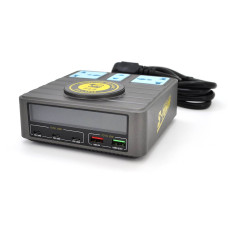 Зарядні станція з цифровою індикацією MECHANIC S-Power, 3*PD3.1-100W, QC3.0-15W, USB-A. Wireless Charging, 3*Socket, 220V/135W. 125*131*54mm