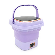 Пральна машина H576 MINI P, складана, 9л, 12В, 25Вт, 1.2кг, LED-індикатор, електронне управління, 29,5*29,5(14.5)мм, пластик, фіолетовий