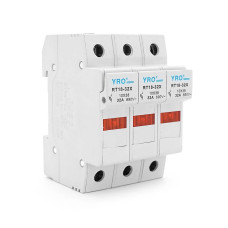 Корпус під плавкий запобіжник YRO RT18-32/3P, 32A, 500/690V, зі світловим індикатором, DIN, під запобіжник 10*38mm,контакти мідь78*52.8mm