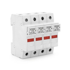 Корпус під плавкий запобіжник YRO RT18-32/4P, 32A, 500/690V, зі світловим індикатором, DIN, під запобіжник 10*38mm, контакти латунь.78*70.4mm
