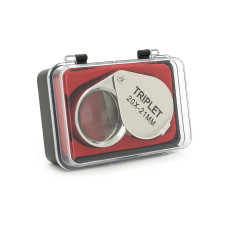 Лупа ручна TRIPLET 20X-21mm, складна (брелок), метал-скло, пластикова коробка. 60*24*18mm.