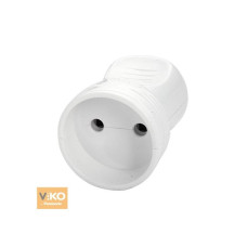 Штепсельне гніздо VIKO без заземлення 7.5А 260V. White. ПВХ