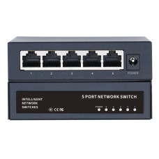 Комутатор Merlion MG1005 5 портів Ethernet 10/100/1000 Мбіт/сек. метал, DC 5V 2A. Блок живлення у комплекті