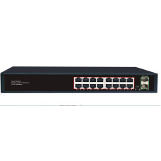 Комутатор Merlion MG1016S 16 портів RJ45 Ethernet + 2 SFP 10/100/1000 Мбіт/сек. метал AC220V.