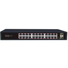 Комутатор Merlion MG1024S 24 портів RJ45 Ethernet + 2 SFP 10/100/1000 Мбіт/сек. метал AC220V.