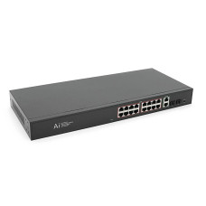 POE комутатор гігабітний Merlion 16 POE + 2 RJ45 + 2 SFP 10/100/1000 вбудований блок живлення 52V 4.8A