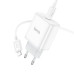 Набір СЗУ 110-240V HOCO C104A + кабель Lighting, 1xUSB-C, PD20W, кабель 1м, White, Box