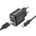 Набір СЗУ 110-240V HOCO C140A+ кабель Type-C, 1xUSB, 18W, кабель 1м, Black, Blister