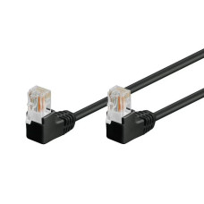Патч-корд литий неекранований RJ45 UTP5e 0.5m patch D=4.9mm AWG26 2x90° Gold, Cu,чорний