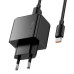 Набір СЗУ 110-240V HOCO CS17A+ кабель Type-C, 1xUSB, 22.5W, 1м кабель, Black, Blister