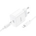 Набір СЗУ 110-240V HOCO C76A Pro+ Lighting кабель, USB-C, PD30W, кабель 1м, White, Box