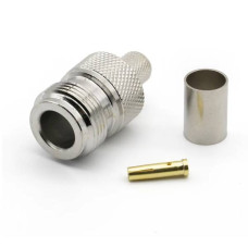 Роз'єм N Type Female під обтиск на кабель RG6/RG5/LMR-300/RG304/5D-FB/РК-75 ціна за 1 шт