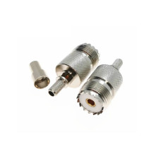 Роз'єм UHF Female під обтиск на кабель RG58/RG142/RG223/LMR-195/3D-FB/SYV50-3 ціна за 1 шт