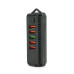 Портативний HUB із крокодилами на 5*USB2.0 (2.4A), живлення 12В, Black, Box